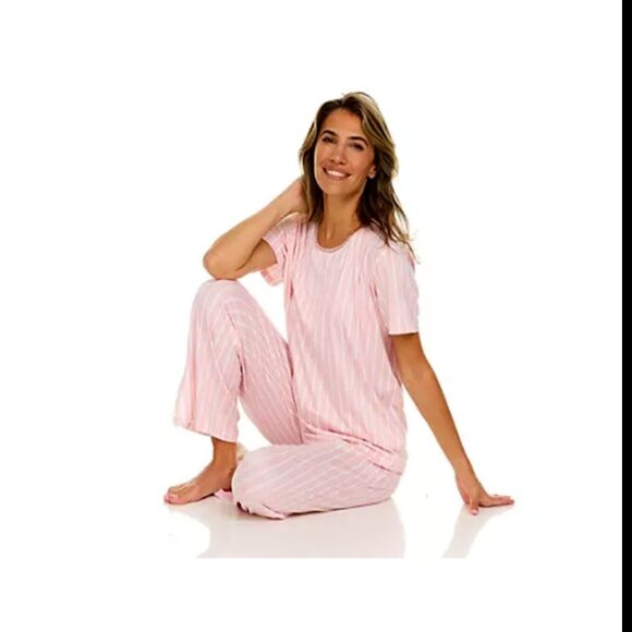 Flora Nikrooz Erica Lace Trim 2 Pc. Set In Pink White Size Small NWT - Picture 2 of 15